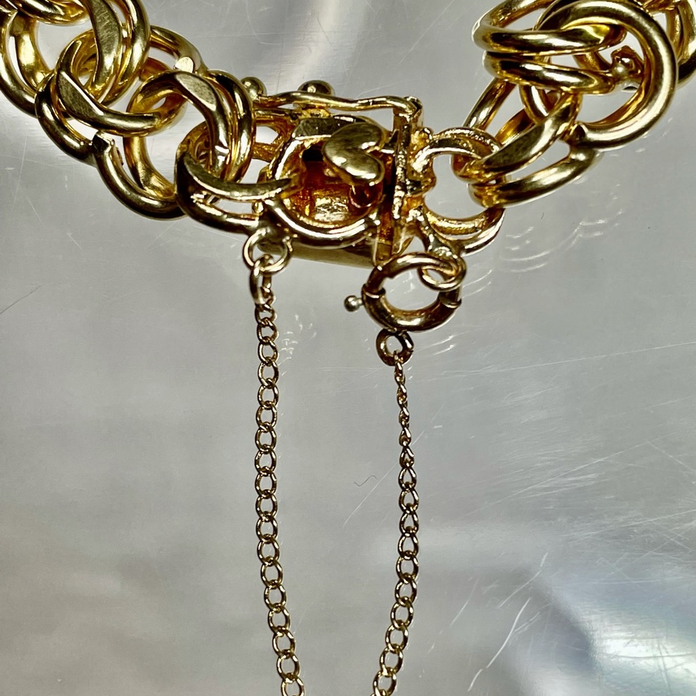 💰SOLD! 14K Yellow Gold Rolo Chain Link Bracelet - Picture 6 of 10